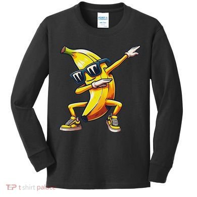 Dab Banana Dancing Dabbing Banana Fruit Meme Kids Long Sleeve Shirt