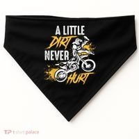 Dirt Bike Dirt Never Hurt Motocross USA-Made Doggie Bandana thumb 0