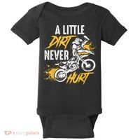 Dirt Bike Dirt Never Hurt Motocross Baby Bodysuit thumb 0