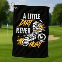 Dirt Bike Dirt Never Hurt Motocross Golf Towel thumb 1