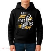 Dirt Bike Dirt Never Hurt Motocross Kids Hoodie thumb 4