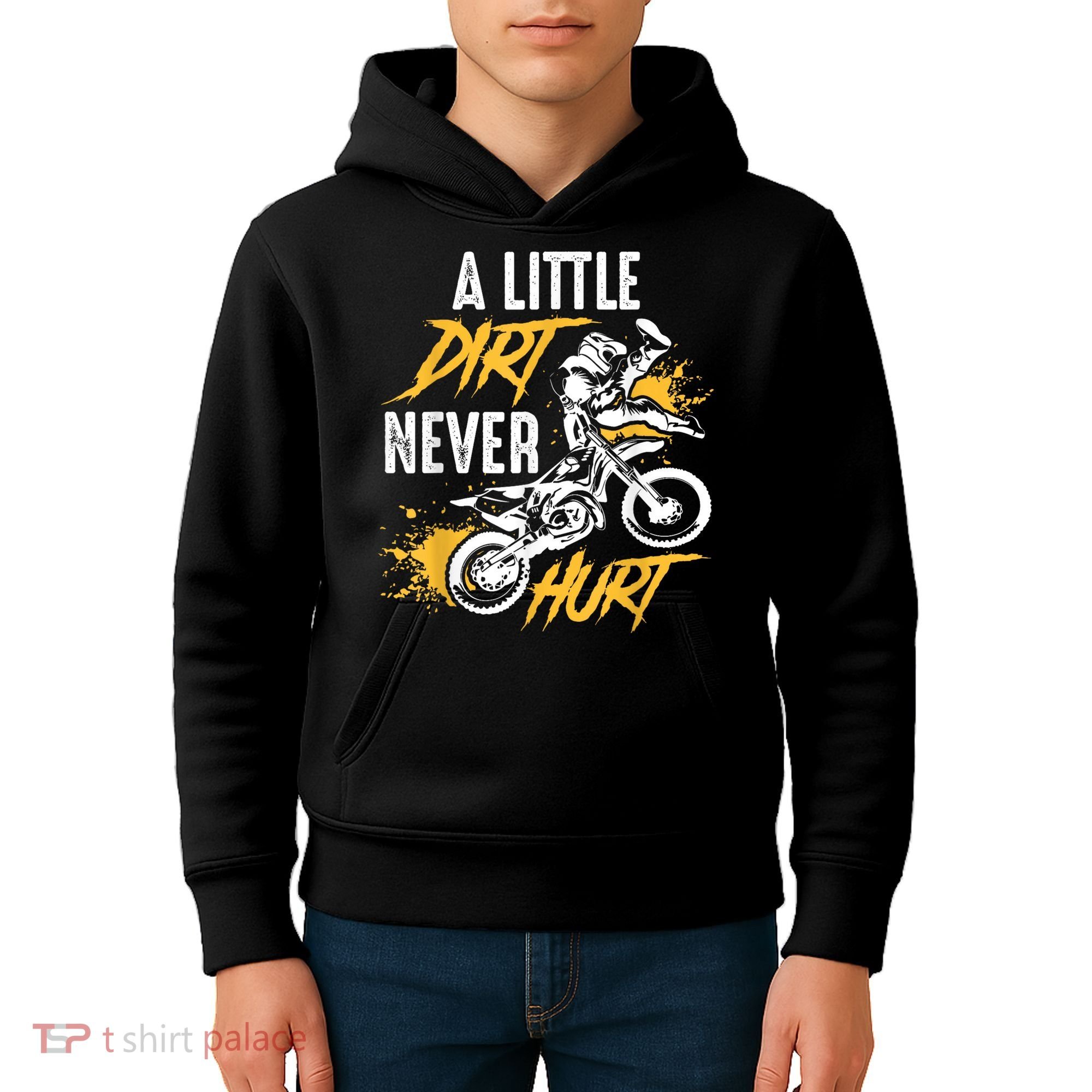 Dirt Bike Dirt Never Hurt Motocross Kids Hoodie