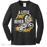 Dirt Bike Dirt Never Hurt Motocross Kids Long Sleeve Shirt thumb 0