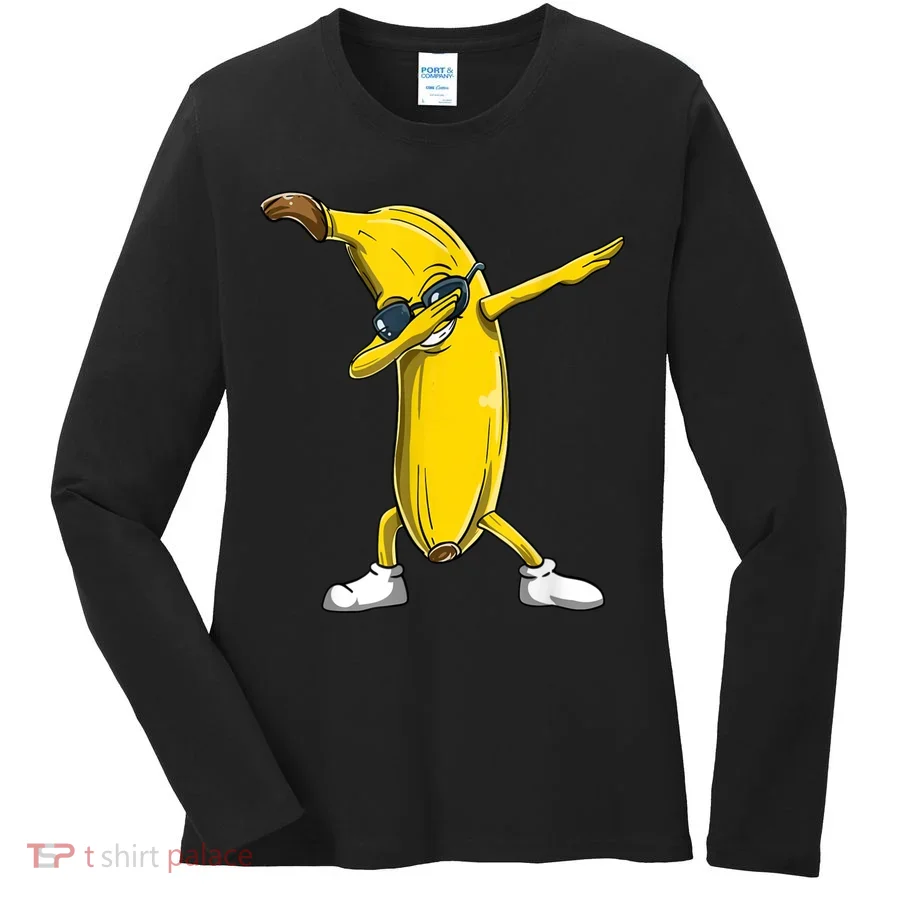 Dabbing Banana Dance Funny Women's Long Sleeve Shirt