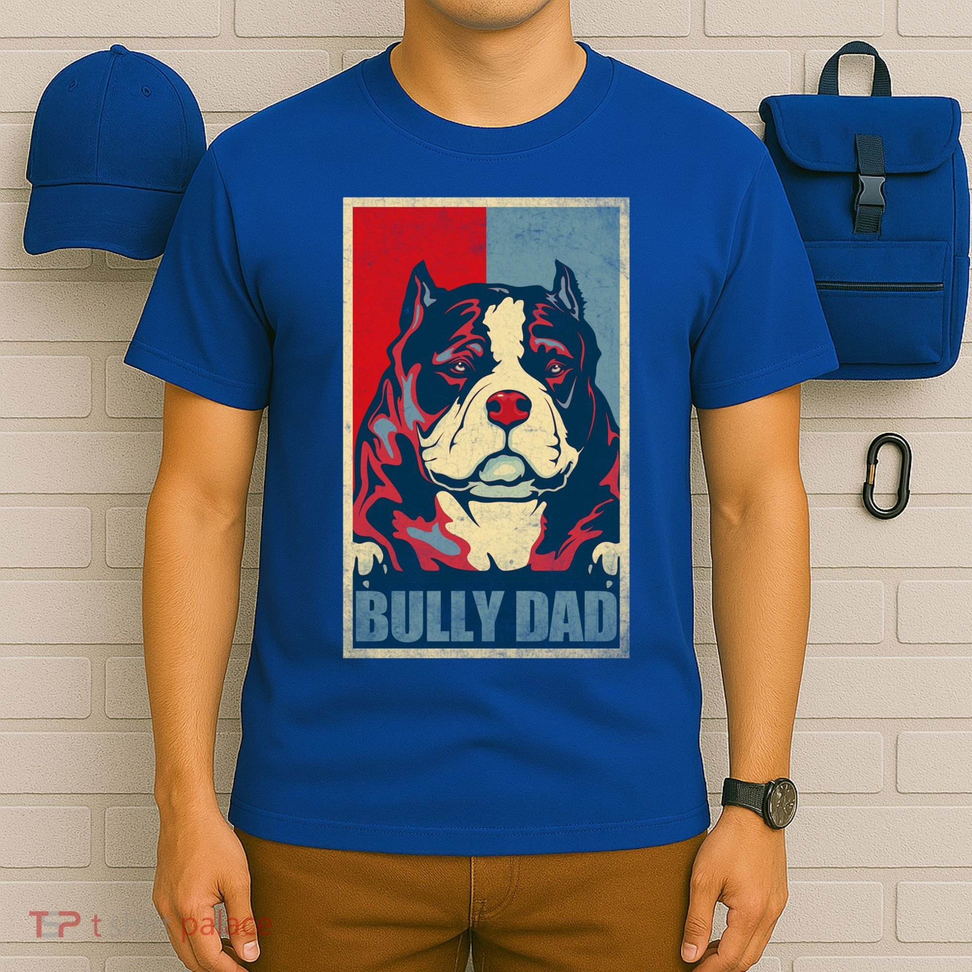 Dog Bully Dad Vintage American Bully Dad Great Gift T-Shirt