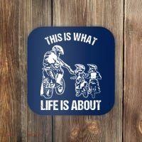 Dirt Bike Dad Motocross Motorcycle Biker Father And Son Coaster thumb 0