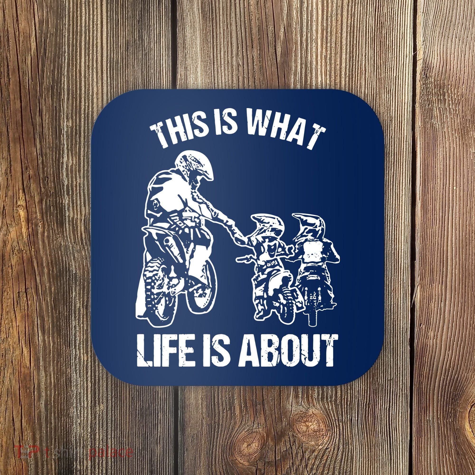 Dirt Bike Dad Motocross Motorcycle Biker Father And Son Coaster