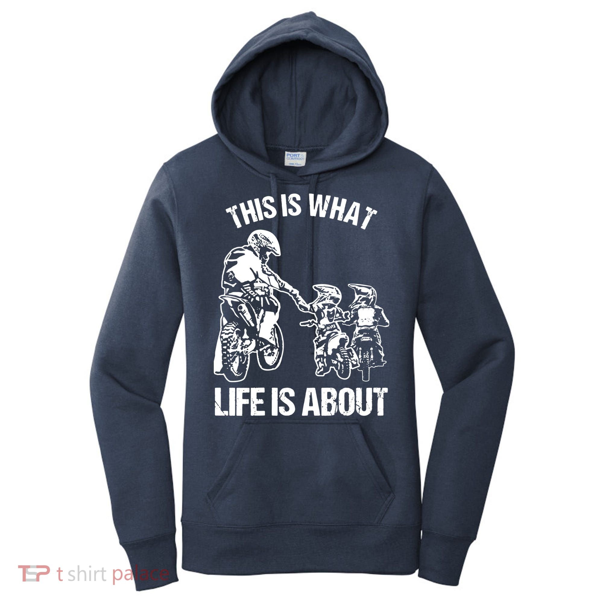 Dirt Bike Dad Motocross Motorcycle Biker Father And Son Women's Hoodie