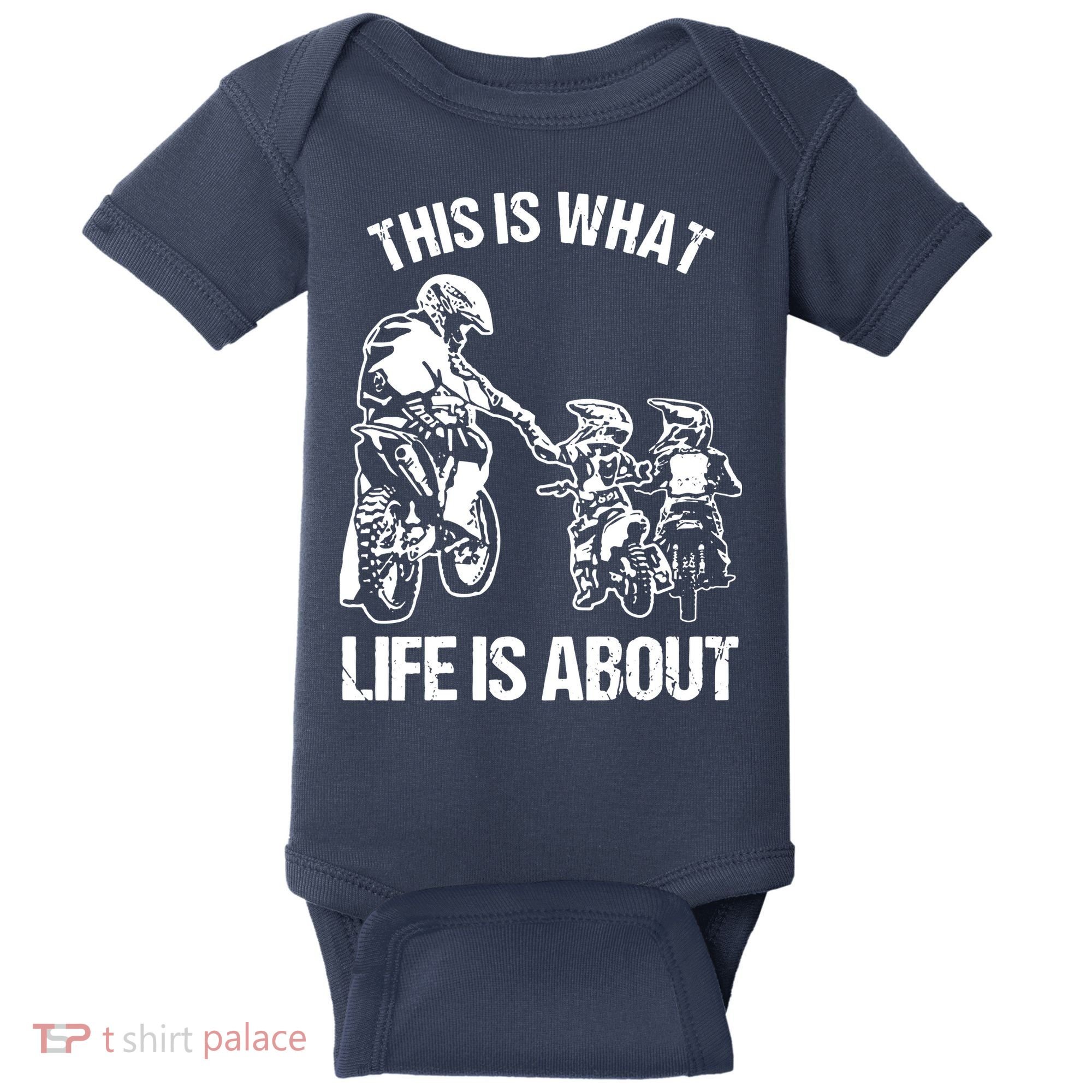 Dirt Bike Dad Motocross Motorcycle Biker Father And Son Baby Bodysuit