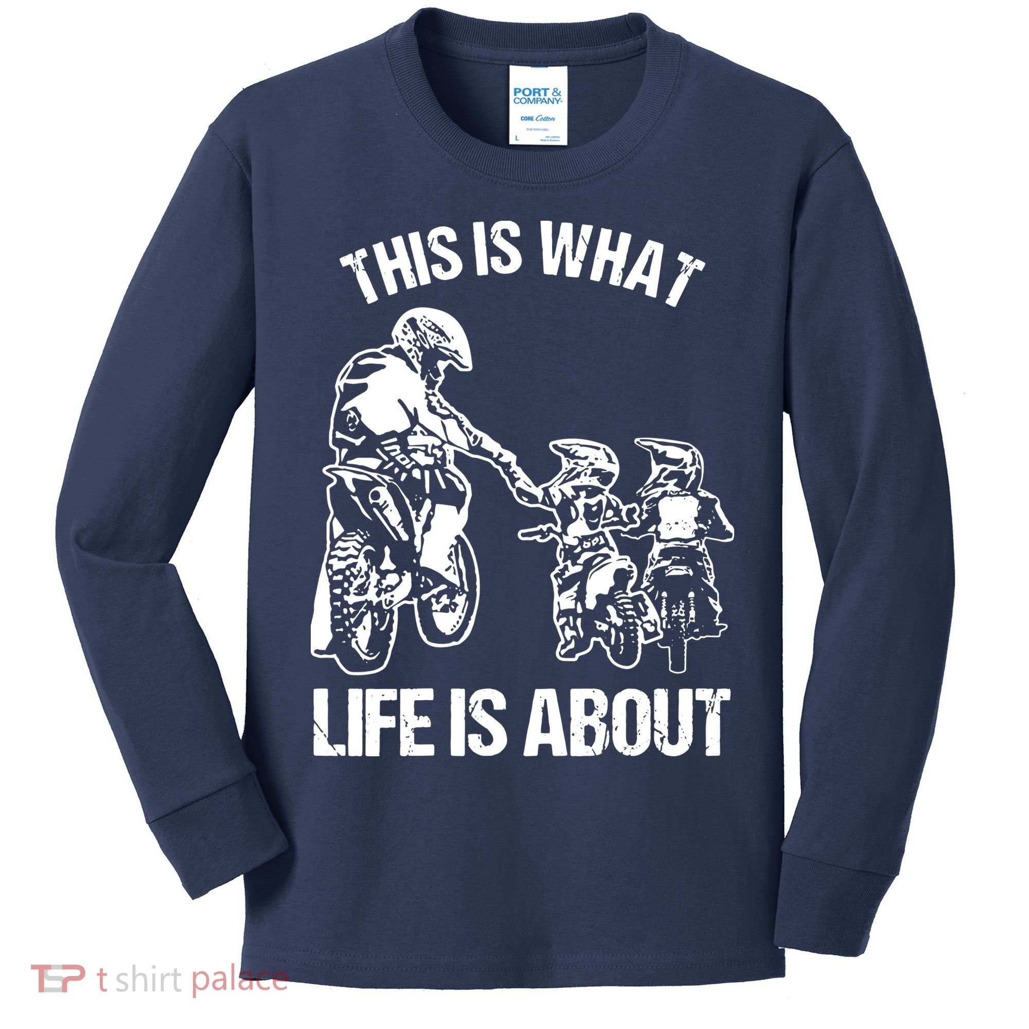 Dirt Bike Dad Motocross Motorcycle Biker Father And Son Kids Long Sleeve Shirt