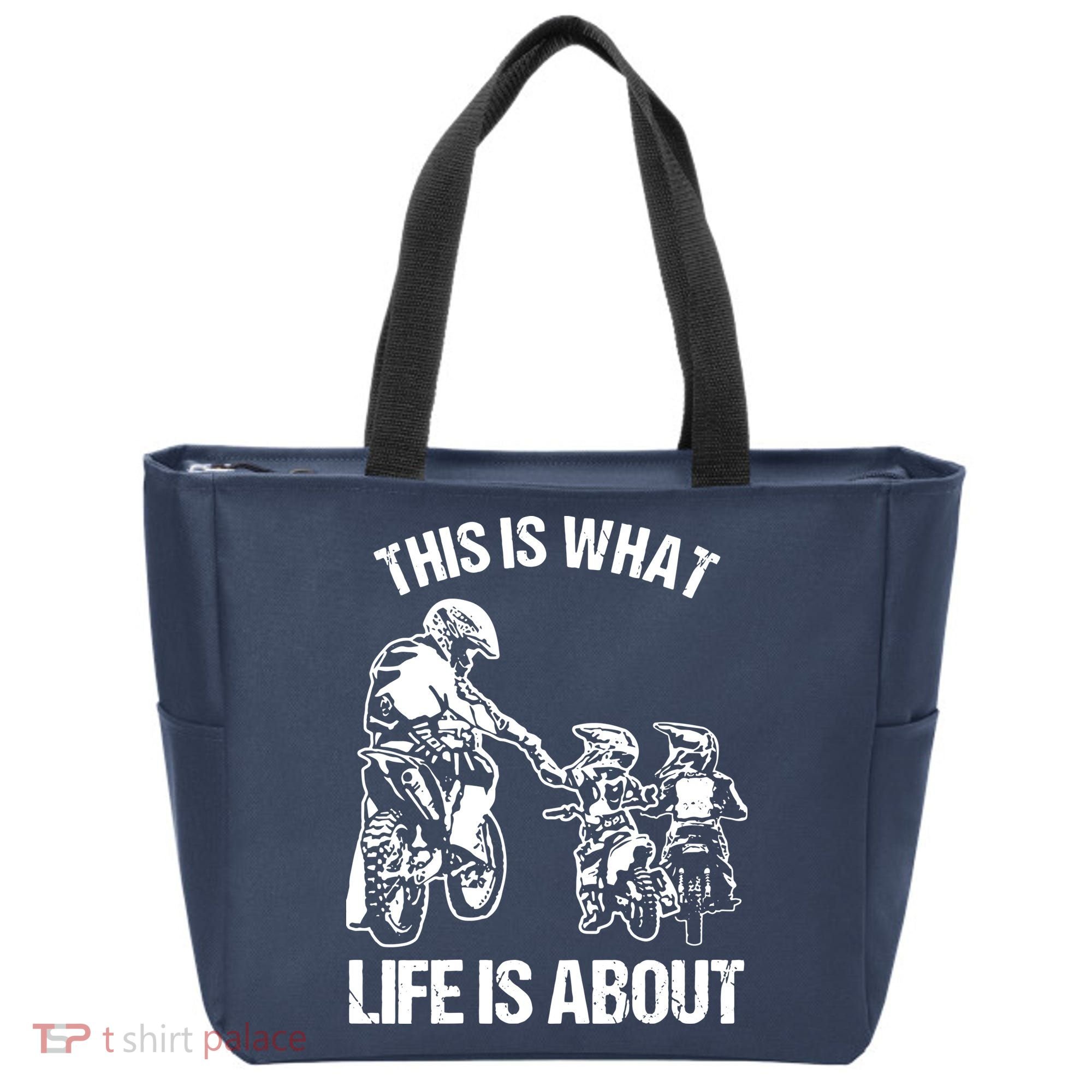 Dirt Bike Dad Motocross Motorcycle Biker Father And Son Tote Bag
