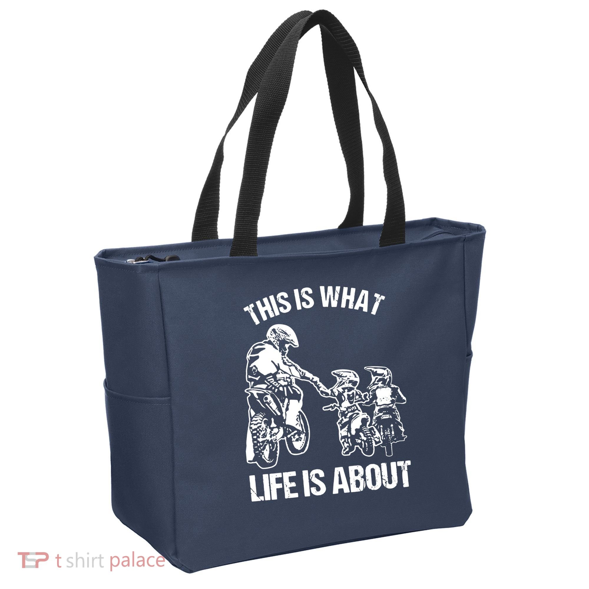 Dirt Bike Dad Motocross Motorcycle Biker Father And Son Tote Bag