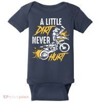 Dirt Bike Dirt Never Hurt Motocross Baby Bodysuit thumb 0