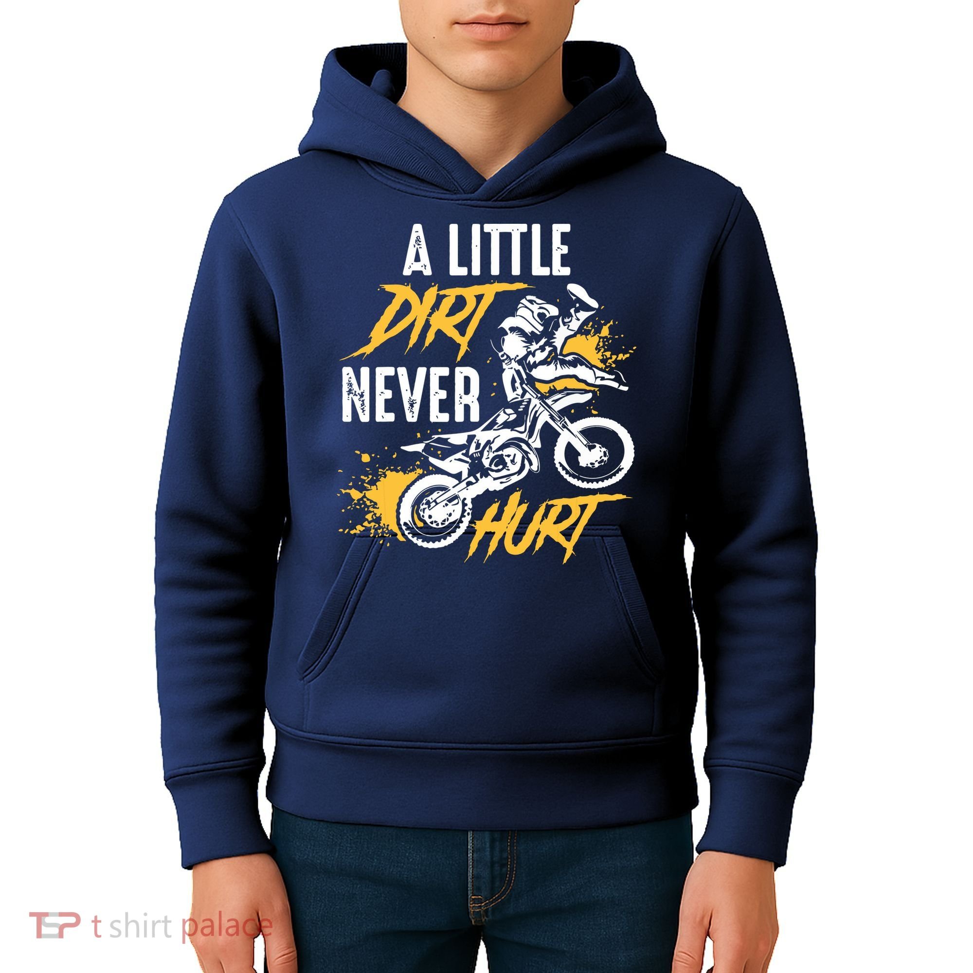 Dirt Bike Dirt Never Hurt Motocross Kids Hoodie