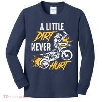 Dirt Bike Dirt Never Hurt Motocross Kids Long Sleeve Shirt thumb 0
