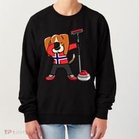 Dabbing Beagle Dog Norway Curling Lovers Jersey Winter Sport Gift Women's Sweatshirt thumb 0