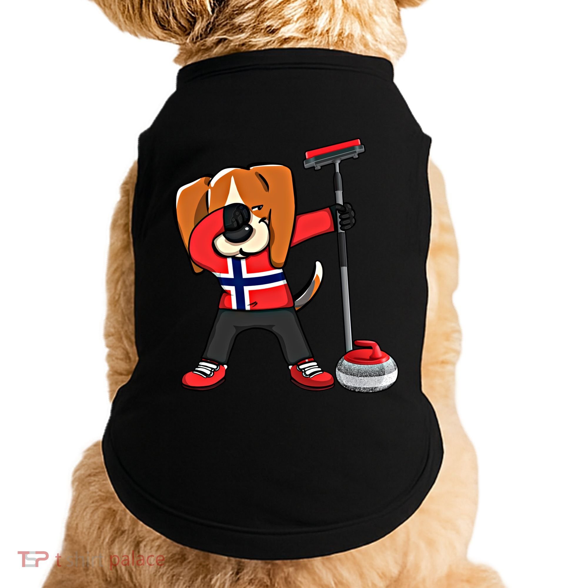 Dabbing Beagle Dog Norway Curling Lovers Jersey Winter Sport Gift Doggie Tank