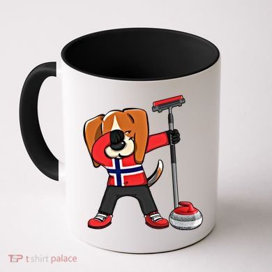 Dabbing Beagle Dog Norway Curling Lovers Jersey Winter Sport Gift Coffee Mug