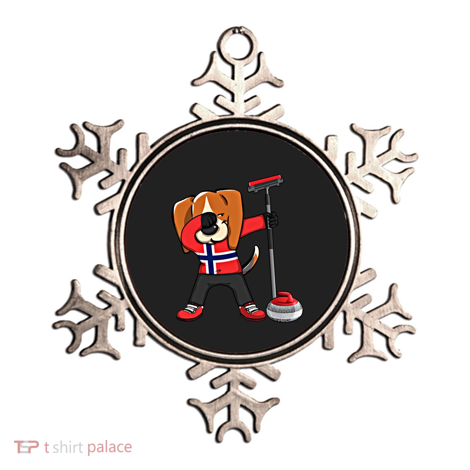 Dabbing Beagle Dog Norway Curling Lovers Jersey Winter Sport Gift Ornament
