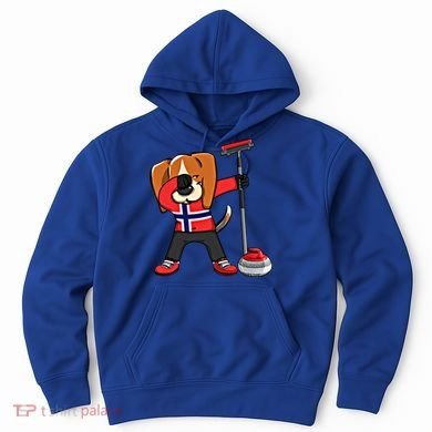 Dabbing Beagle Dog Norway Curling Lovers Jersey Winter Sport Gift Hoodie