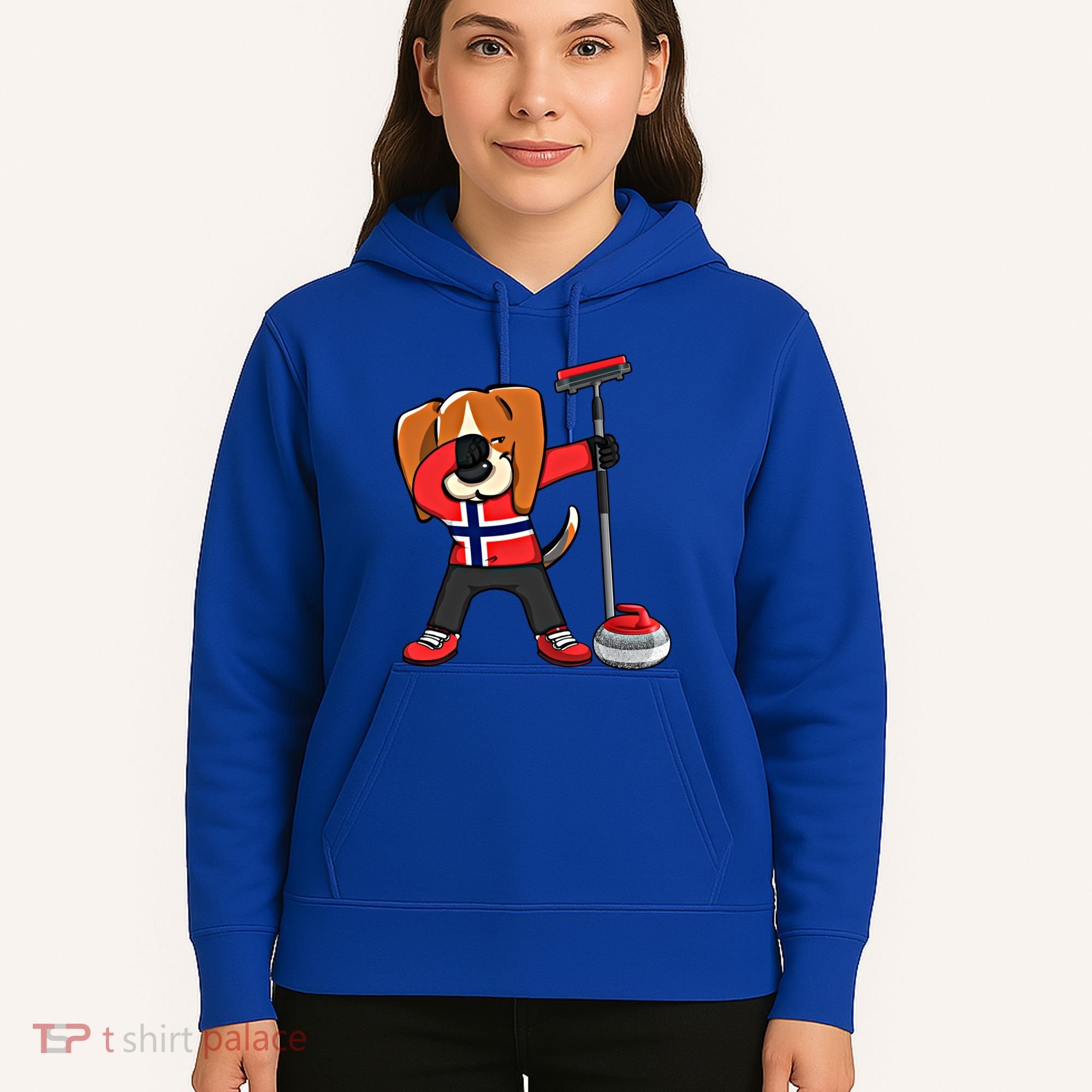 Dabbing Beagle Dog Norway Curling Lovers Jersey Winter Sport Gift Hoodie