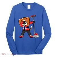 Dabbing Beagle Dog Norway Curling Lovers Jersey Winter Sport Gift Long Sleeve Shirt thumb 0