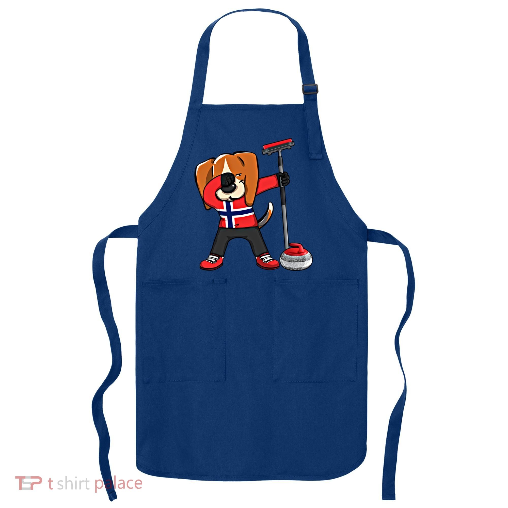 Dabbing Beagle Dog Norway Curling Lovers Jersey Winter Sport Gift Apron