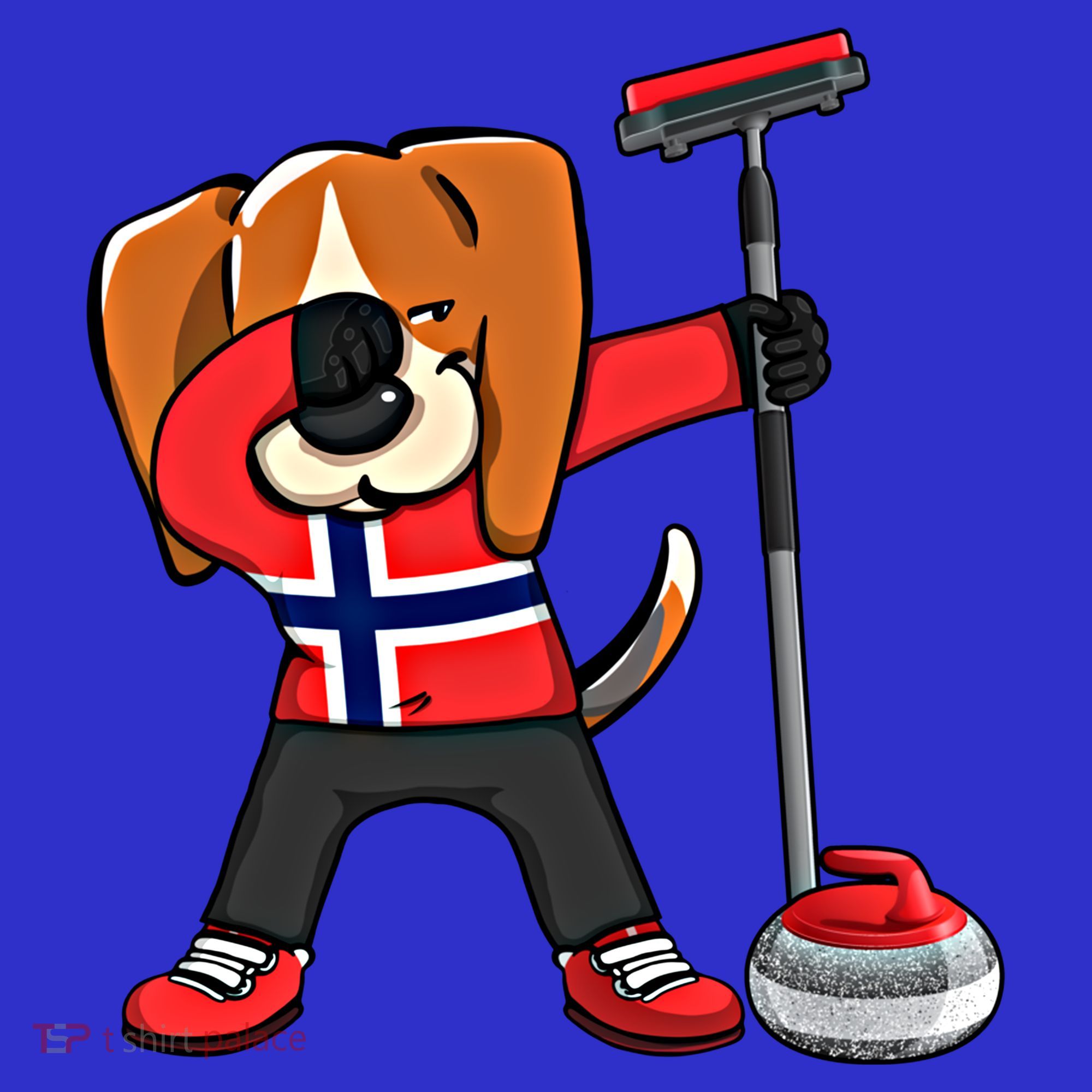 Dabbing Beagle Dog Norway Curling Lovers Jersey Winter Sport Gift Sweatshirt