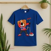 Dabbing Beagle Dog Norway Curling Lovers Jersey Winter Sport Gift T-Shirt thumb 2