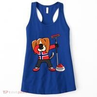 Dabbing Beagle Dog Norway Curling Lovers Jersey Winter Sport Gift Women's Tank Top thumb 0