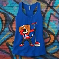 Dabbing Beagle Dog Norway Curling Lovers Jersey Winter Sport Gift Women's Tank Top thumb 3