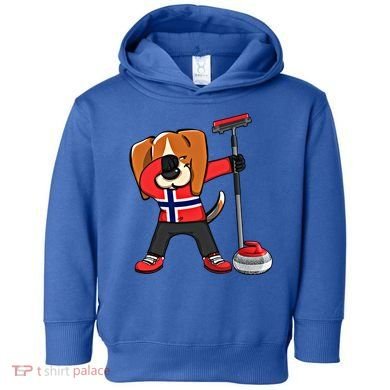 Dabbing Beagle Dog Norway Curling Lovers Jersey Winter Sport Gift Toddler Hoodie