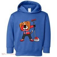 Dabbing Beagle Dog Norway Curling Lovers Jersey Winter Sport Gift Toddler Hoodie thumb 0