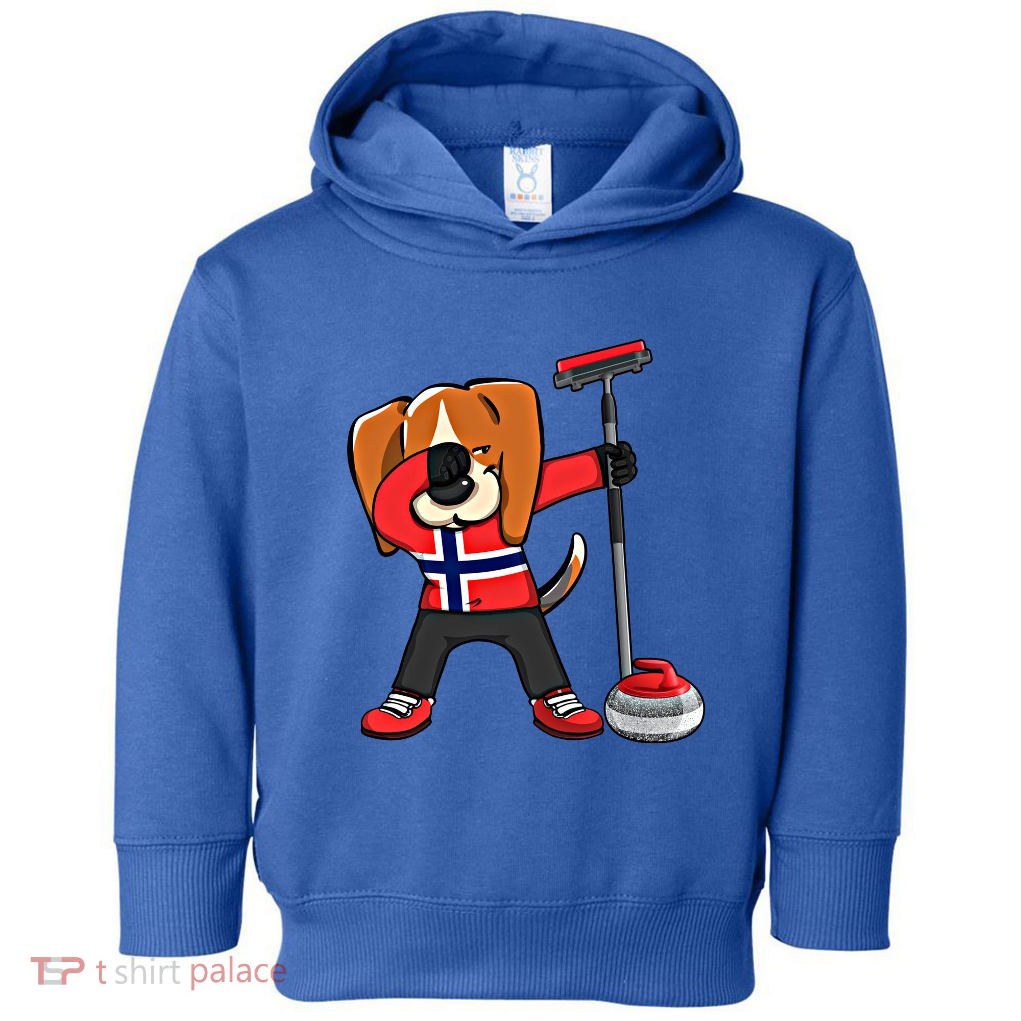 Dabbing Beagle Dog Norway Curling Lovers Jersey Winter Sport Gift Toddler Hoodie