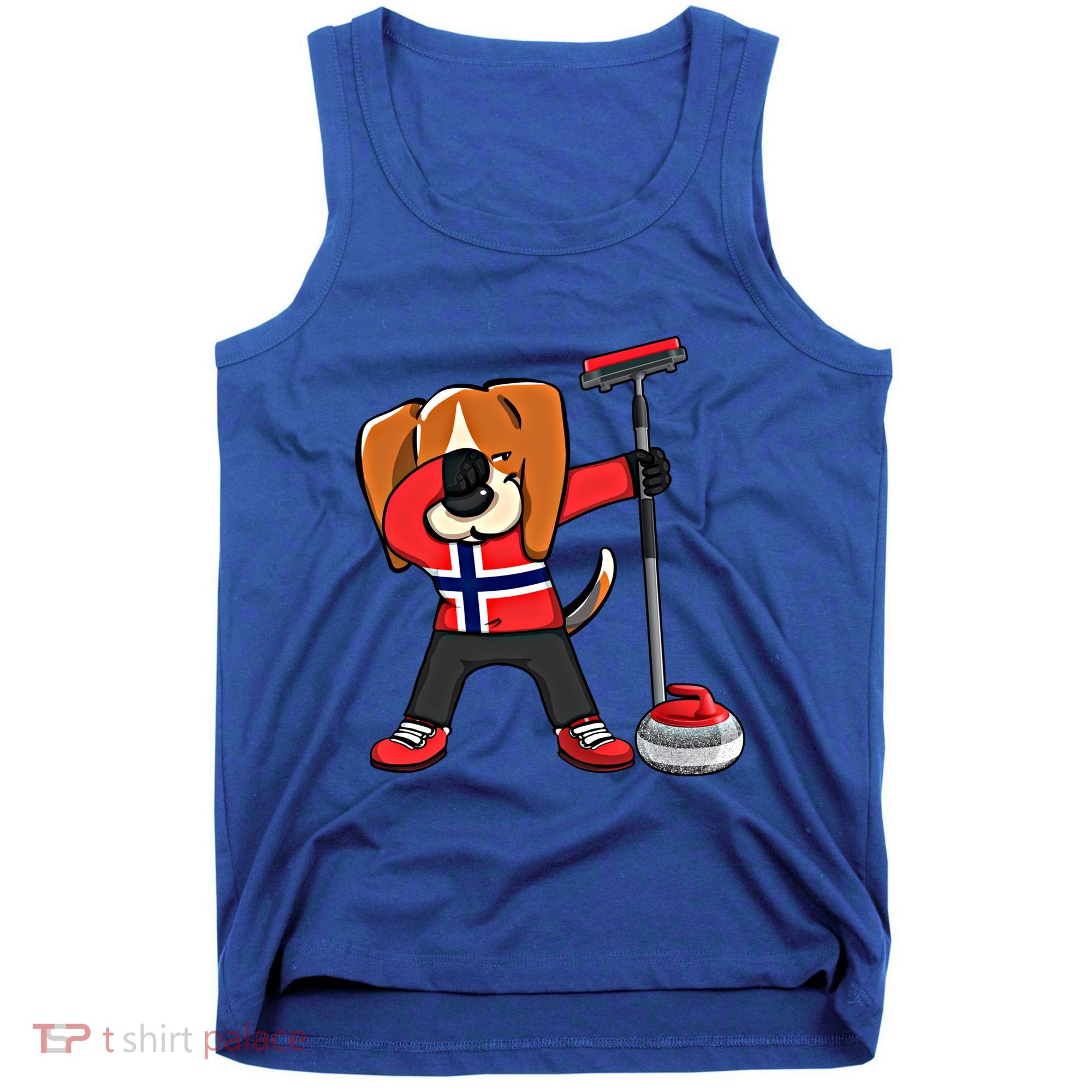 Dabbing Beagle Dog Norway Curling Lovers Jersey Winter Sport Gift Tank Top