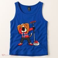 Dabbing Beagle Dog Norway Curling Lovers Jersey Winter Sport Gift Tank Top thumb 2