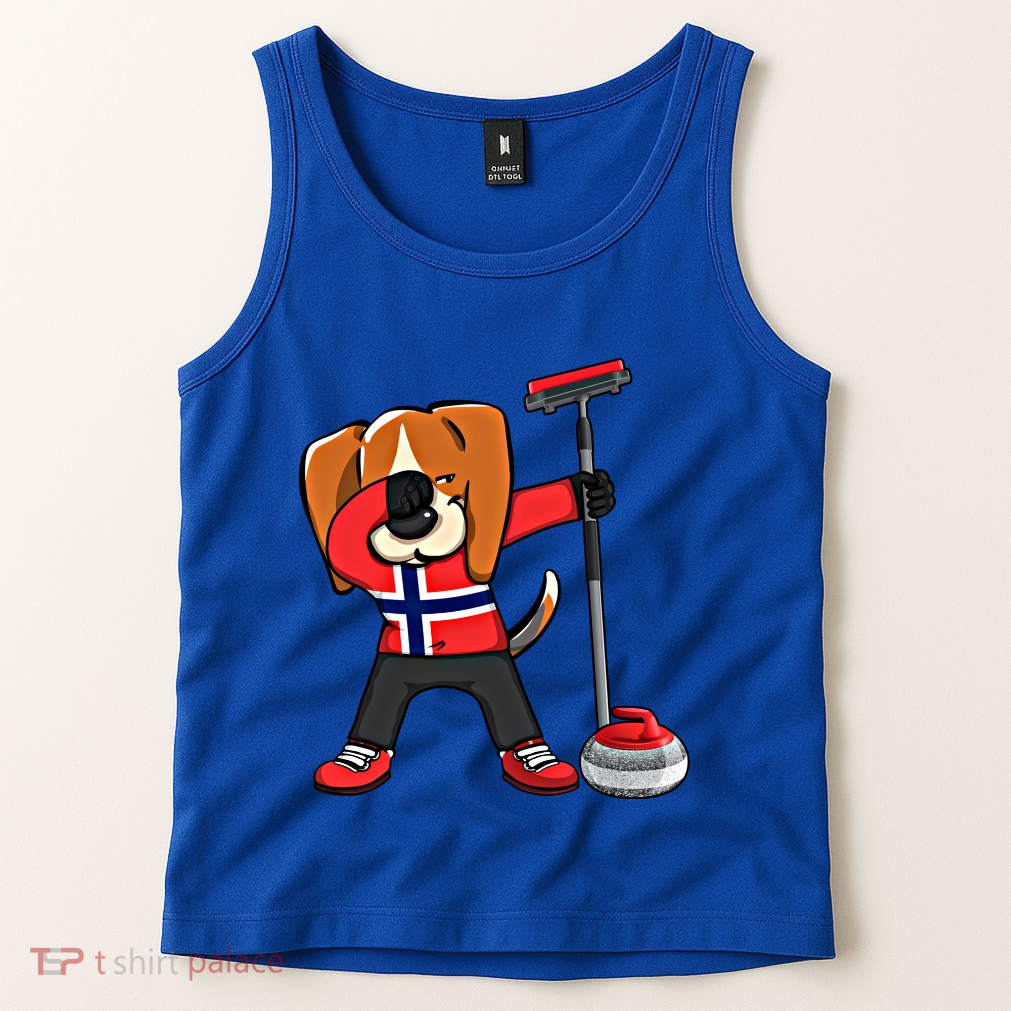 Dabbing Beagle Dog Norway Curling Lovers Jersey Winter Sport Gift Tank Top