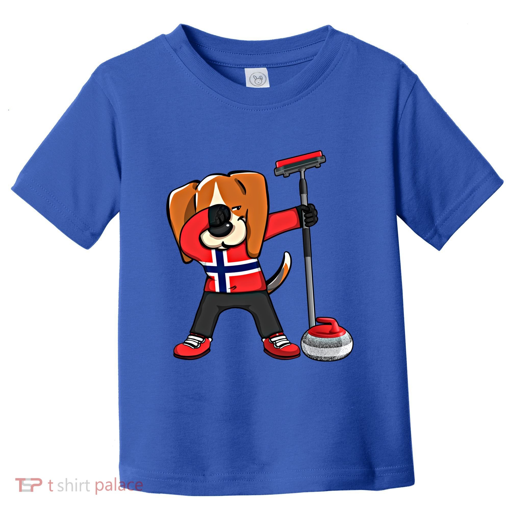 Dabbing Beagle Dog Norway Curling Lovers Jersey Winter Sport Gift Toddler T-Shirt