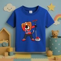 Dabbing Beagle Dog Norway Curling Lovers Jersey Winter Sport Gift Toddler T-Shirt thumb 3