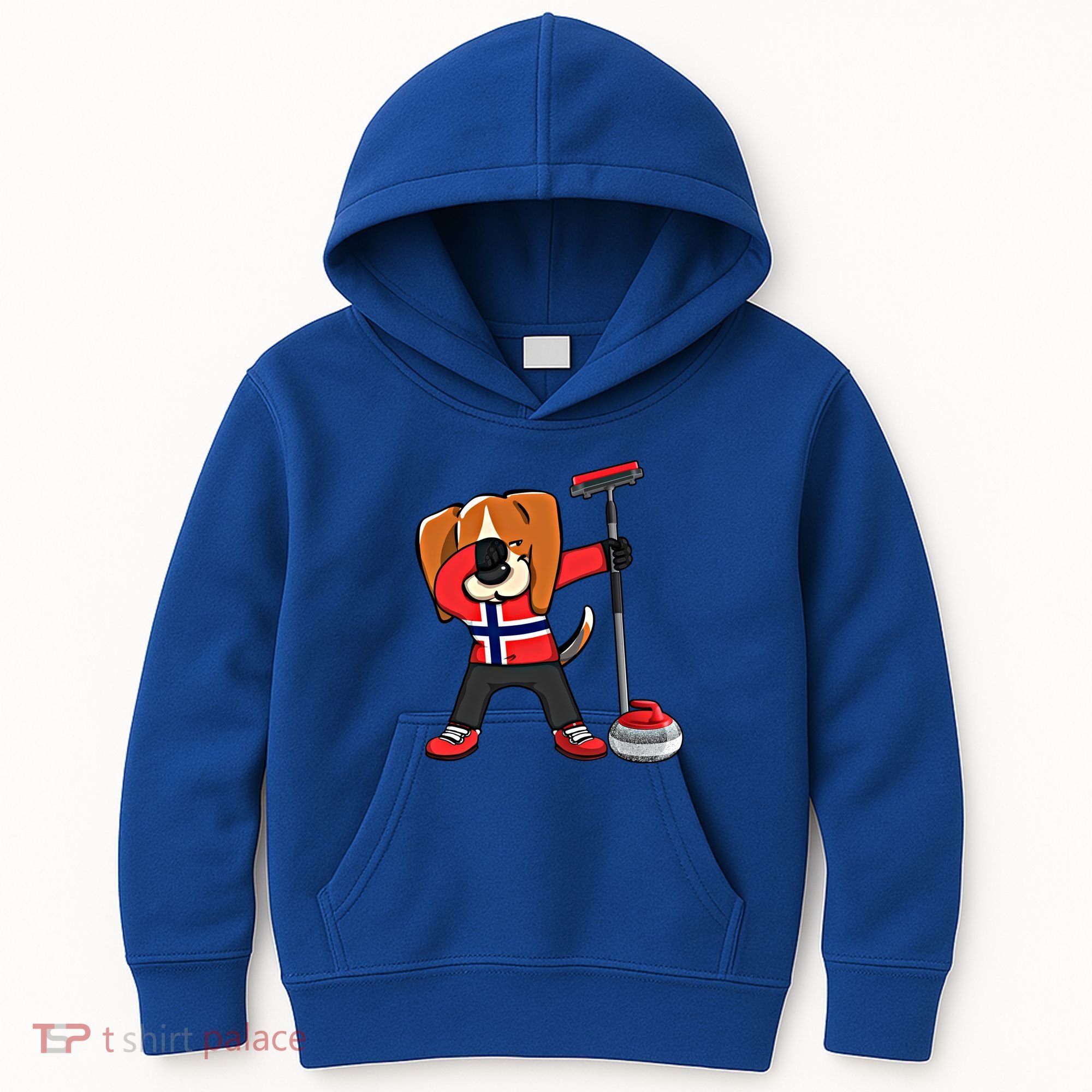 Dabbing Beagle Dog Norway Curling Lovers Jersey Winter Sport Gift Kids Hoodie