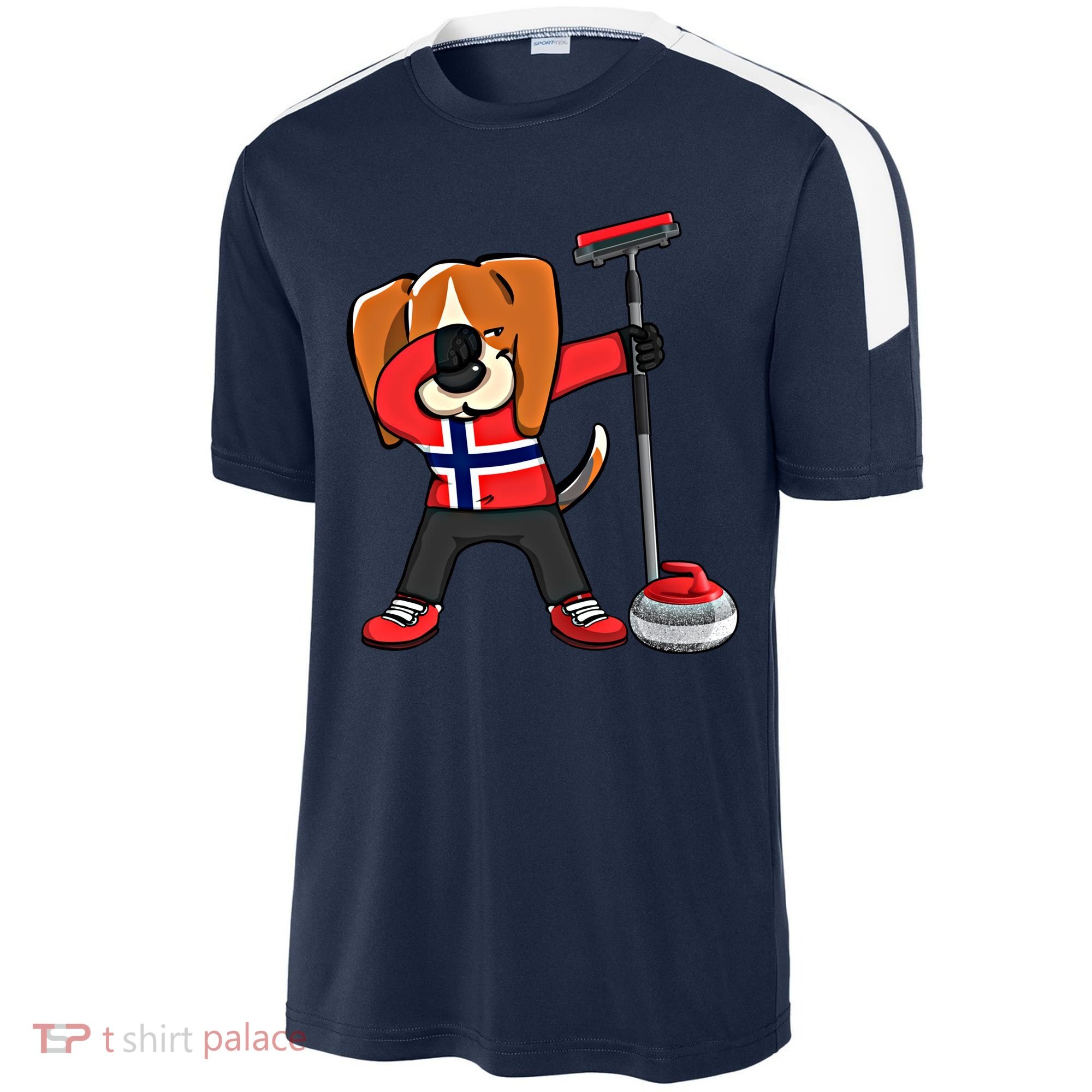 Dabbing Beagle Dog Norway Curling Lovers Jersey Winter Sport Gift Sport-Tek Competitor United Soccer Jersey