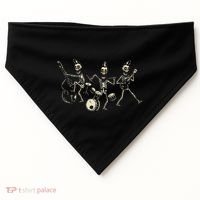 Dem Bones Dancing Singing Skeleton Rock Band USA-Made Doggie Bandana thumb 0