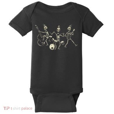 Dem Bones Dancing Singing Skeleton Rock Band Baby Bodysuit