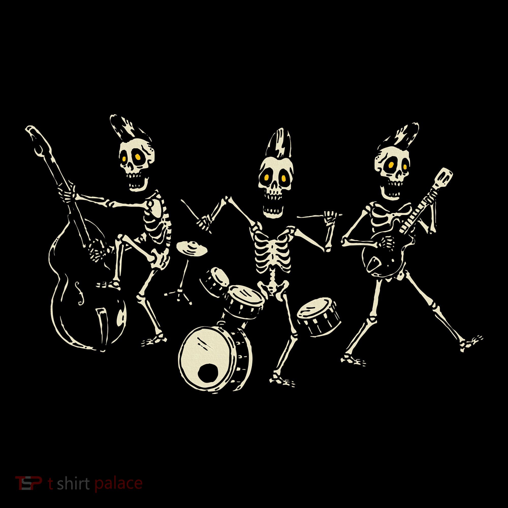 Dem Bones Dancing Singing Skeleton Rock Band Women's Long Sleeve Shirt
