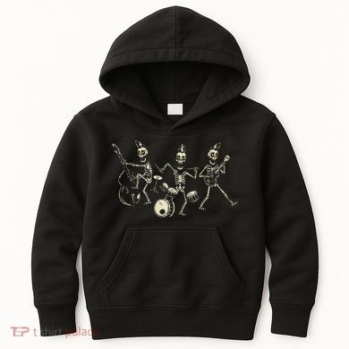 Dem Bones Dancing Singing Skeleton Rock Band Kids Hoodie