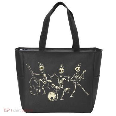 Dem Bones Dancing Singing Skeleton Rock Band Tote Bag
