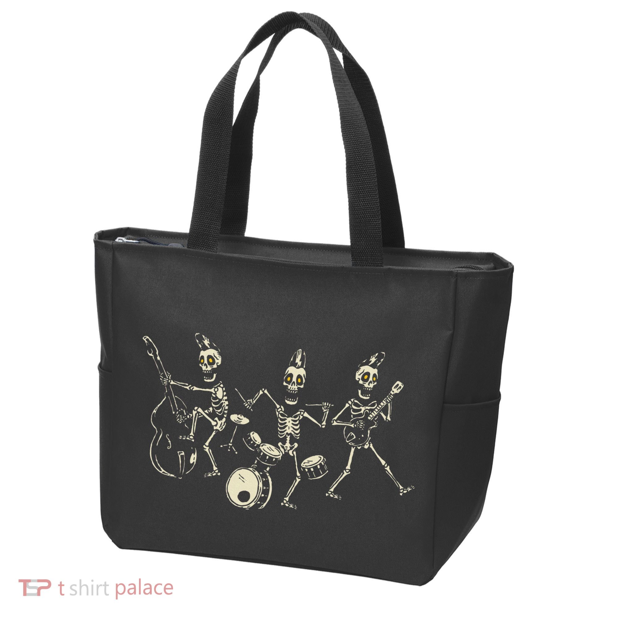 Dem Bones Dancing Singing Skeleton Rock Band Tote Bag