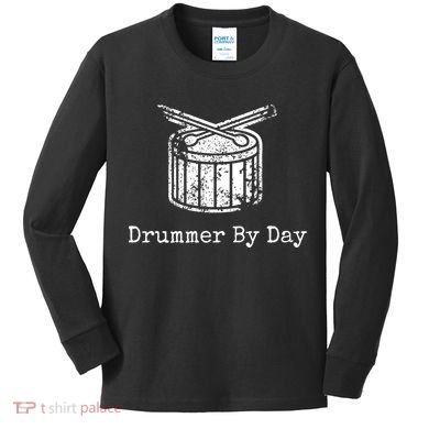 Drummer By Day Kids Long Sleeve Shirt