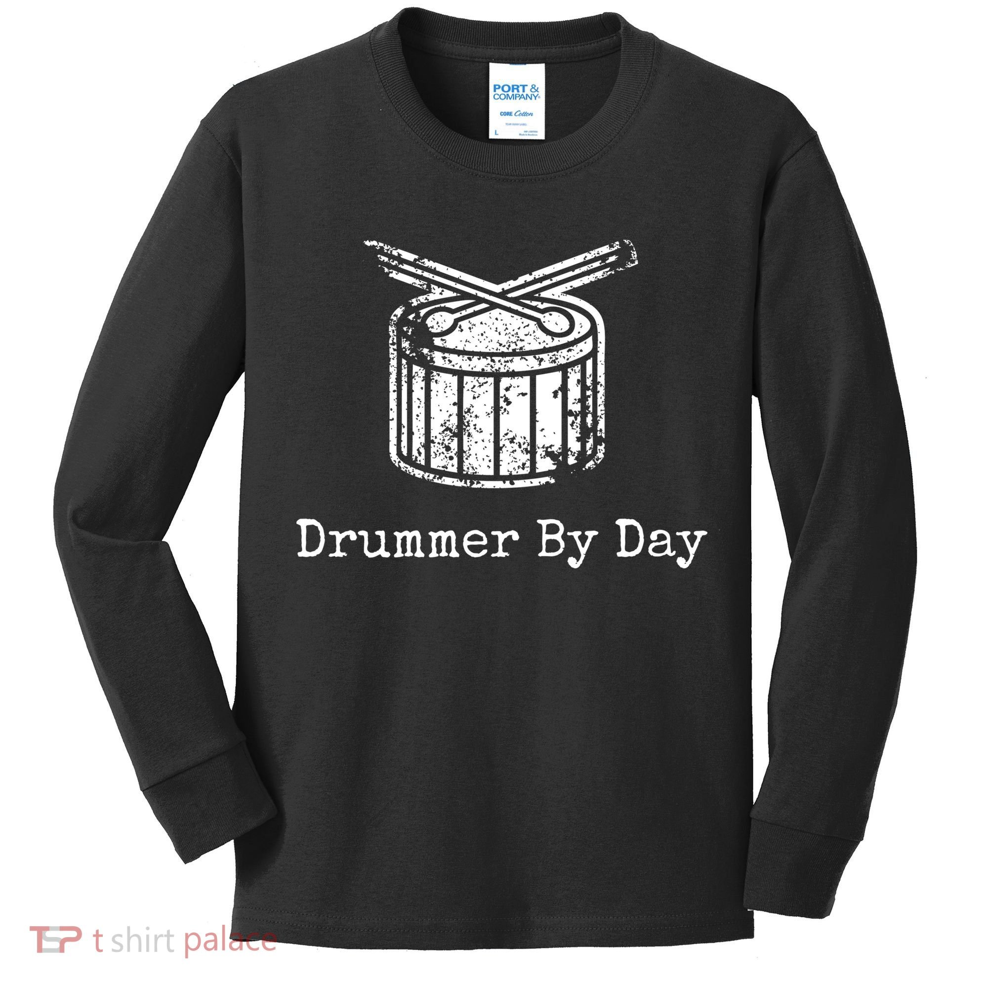 Drummer By Day Kids Long Sleeve Shirt