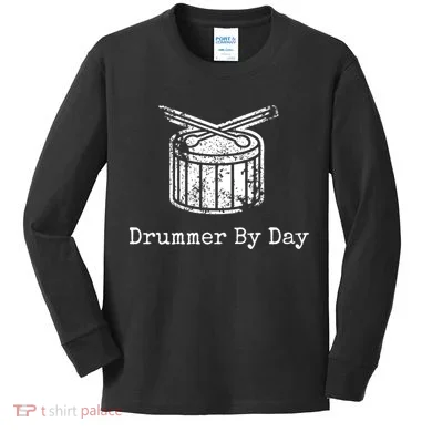 Drummer By Day Kids Long Sleeve Shirt